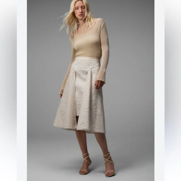 New! Zara Atelier limited edition medium beaded cape skirt. - Picture 2 of 16